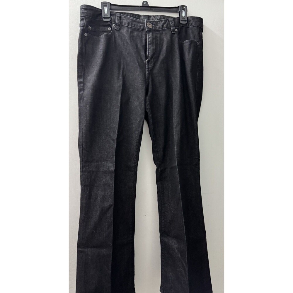 Calvin Klein Flare Mid-Rise Classic Denim Black Jeans, Women's Size 14